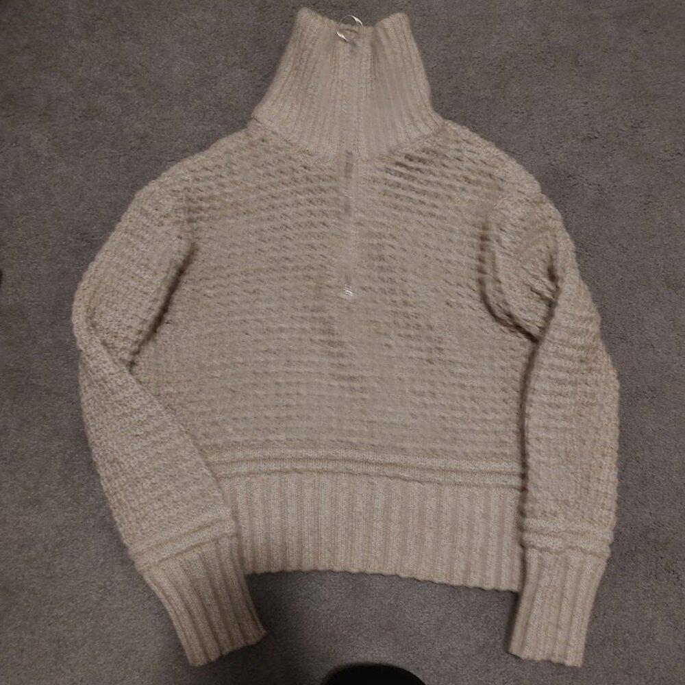 XS Quarter Zip Crocheted Sweater